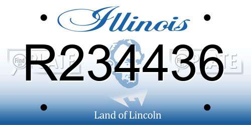 R234436 Illinois License Plate