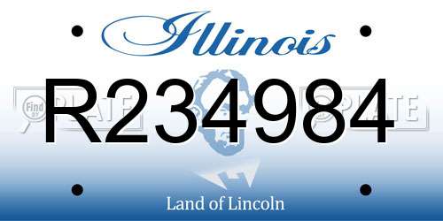 R234984 Illinois License Plate