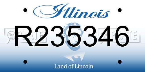 R235346 Illinois License Plate