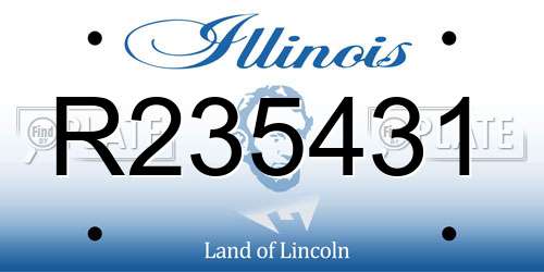 R235431 Illinois License Plate
