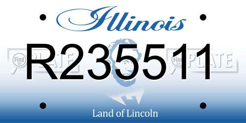 R235511 Illinois License Plate