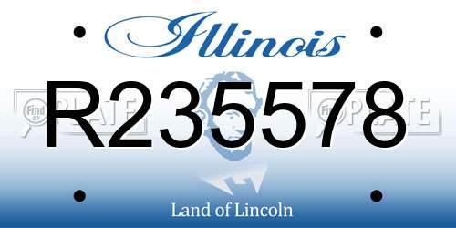 R235578 Illinois License Plate