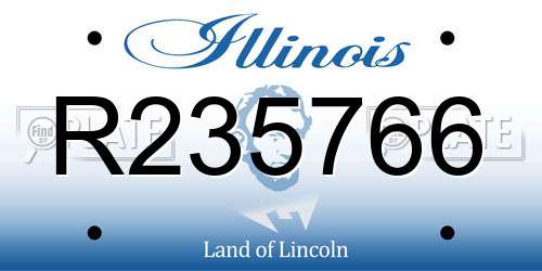 R235766 Illinois License Plate