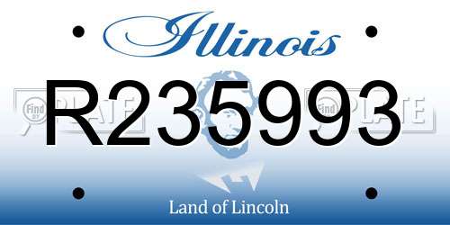 R235993 Illinois License Plate