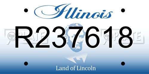 R237618 Illinois License Plate