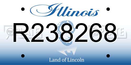 R238268 Illinois License Plate