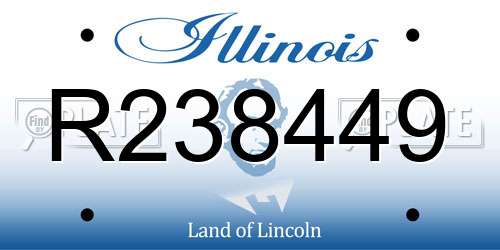 R238449 Illinois License Plate