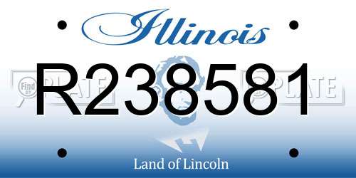 R238581 Illinois License Plate