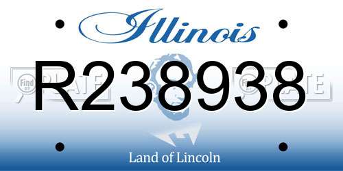R238938 Illinois License Plate