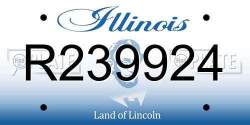 R239924 Illinois License Plate