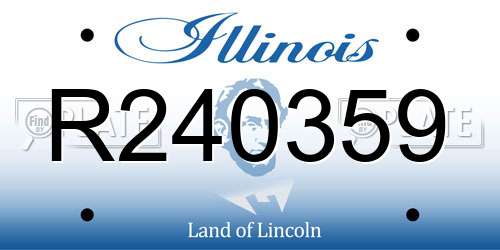 R240359 Illinois License Plate