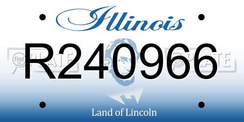 R240966 Illinois License Plate