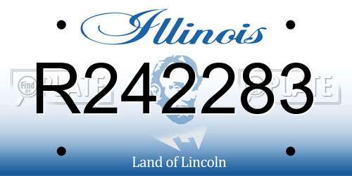 R242283 Illinois License Plate