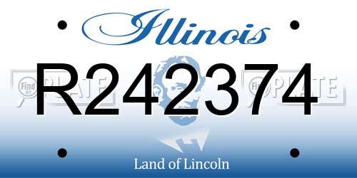R242374 Illinois License Plate