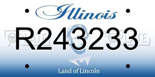 R243233 Illinois License Plate
