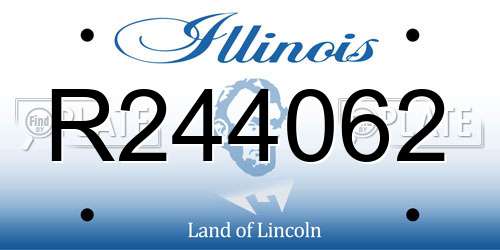 R244062 Illinois License Plate