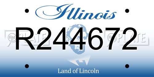 R244672 Illinois License Plate