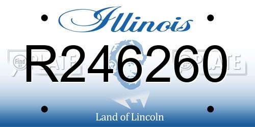 R246260 Illinois License Plate