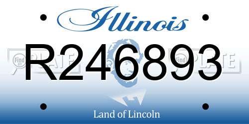 R246893 Illinois License Plate
