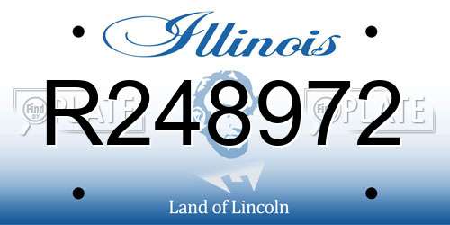 R248972 Illinois License Plate
