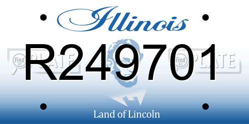 R249701 Illinois License Plate