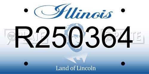 R250364 Illinois License Plate
