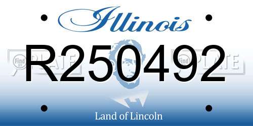 R250492 Illinois License Plate