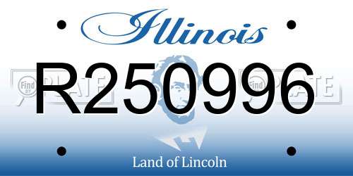 R250996 Illinois License Plate