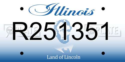 R251351 Illinois License Plate