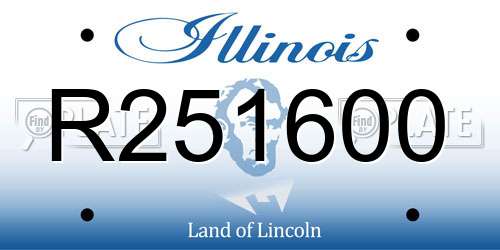 R251600 Illinois License Plate