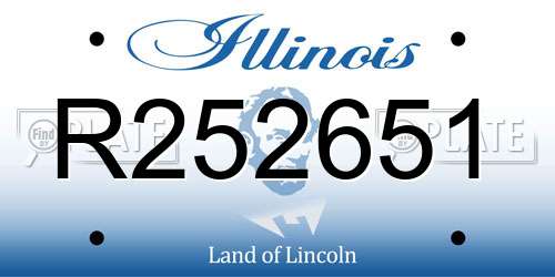 R252651 Illinois License Plate