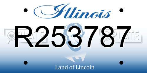 R253787 Illinois License Plate