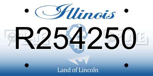 R254250 Illinois License Plate