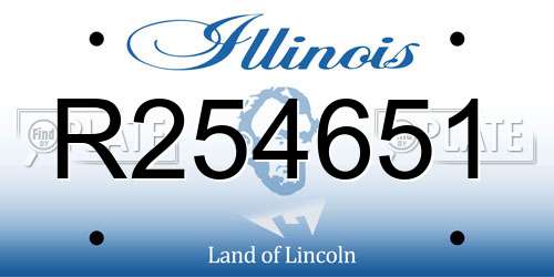 R254651 Illinois License Plate