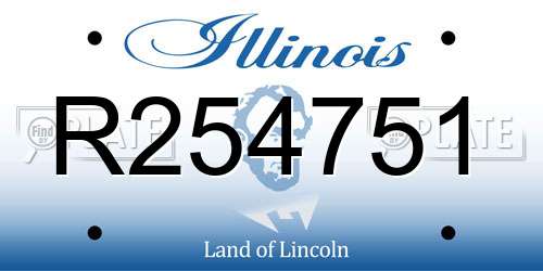R254751 Illinois License Plate