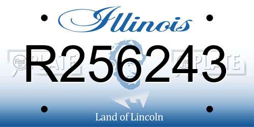 R256243 Illinois License Plate