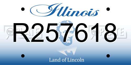 R257618 Illinois License Plate