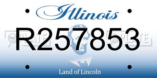 R257853 Illinois License Plate