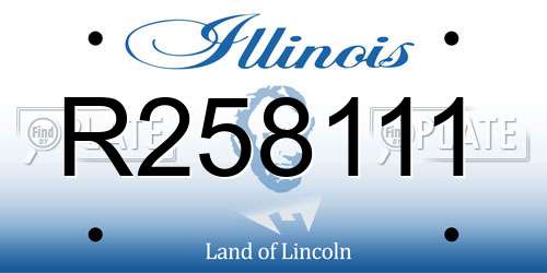 R258111 Illinois License Plate
