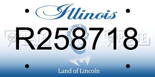 R258718 Illinois License Plate