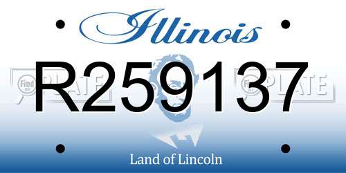 R259137 Illinois License Plate