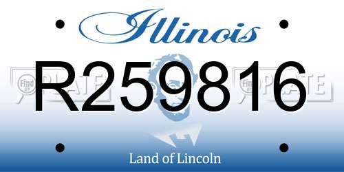 R259816 Illinois License Plate