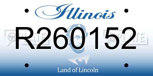 R260152 Illinois License Plate