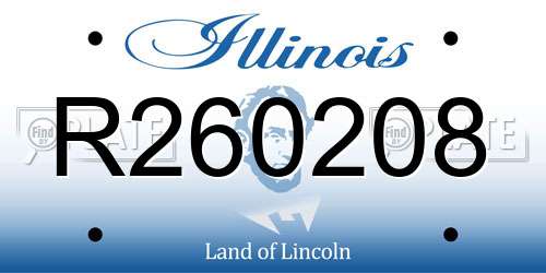 R260208 Illinois License Plate