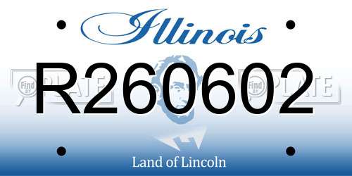 R260602 Illinois License Plate