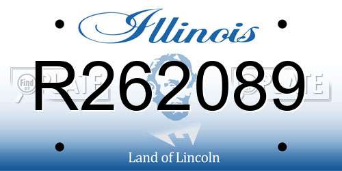 R262089 Illinois License Plate