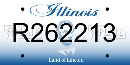 R262213 Illinois License Plate