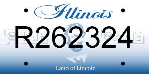 R262324 Illinois License Plate
