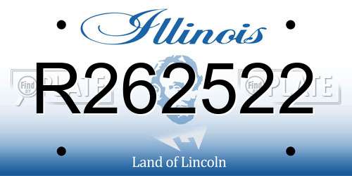 R262522 Illinois License Plate
