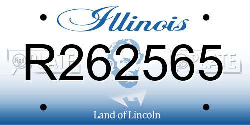 R262565 Illinois License Plate